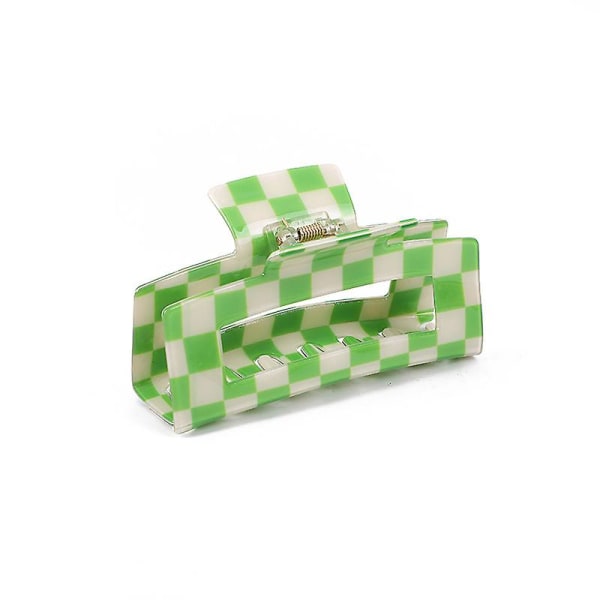 6 Pack Checkered Hair Claw Clips Strong Hold Rectangle Hair Claw Multicolored Plaid Non-Slip Catch Hair Clips