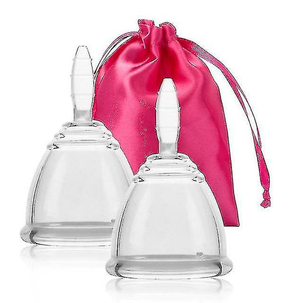 Menskopp i Medicinskt Silikon, Sterilisator för Menskopp, Kvinnlig Hygien, Menskopp (L, 1-pack-påse-låda-vit)