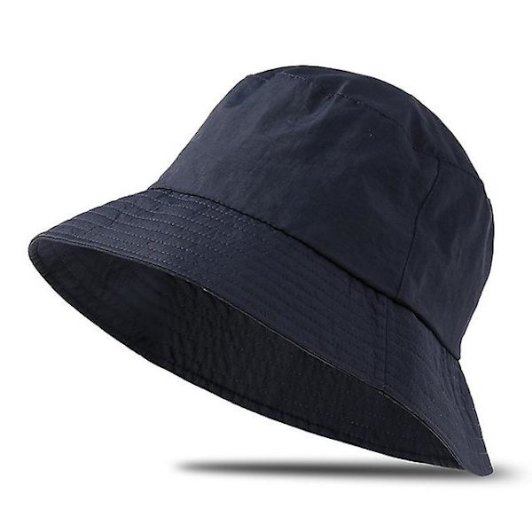 Herr Oversize XXL 100% Bomull Bucket Hat Enfärgad Solid Färg Trendig Fiske Sommar Solhatt 56-58cm 58-60cm Över 60cm（L 58-60cm，Blå）