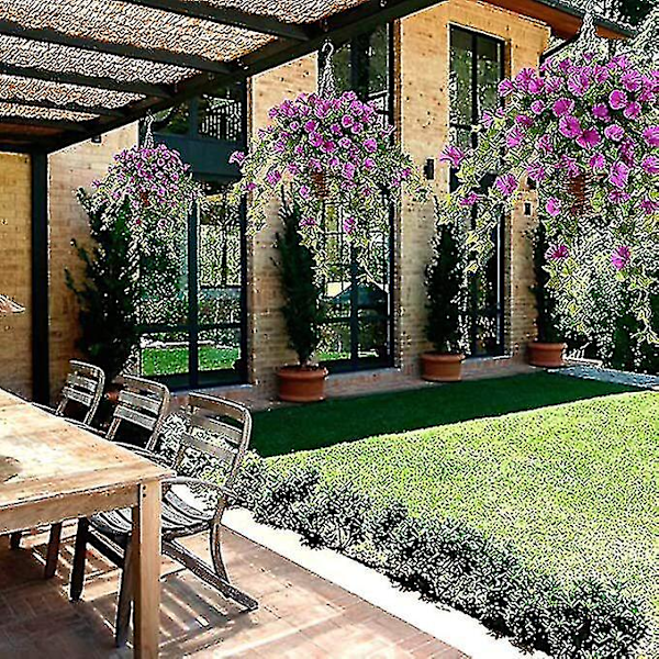 Hängande korg med konstgjorda vinrankor silkespetunia blommor för utomhus/inomhus -