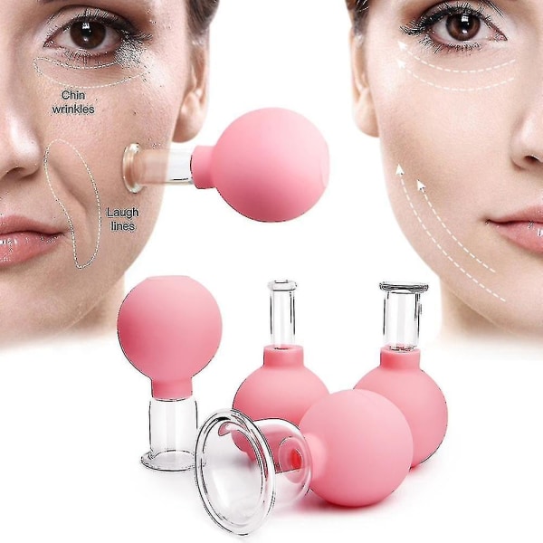 Ansiktsmassasjekopper Gummi-vakuum-cupping-briller Ansikt Hudløfting Kropp Ansikts-cupping-terapiverktøy