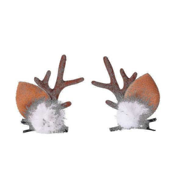 Cute Deer Pandebånd Hårtilbehør Jul Rensdyr Gevir Hårclips, Antler Øre Hårclips