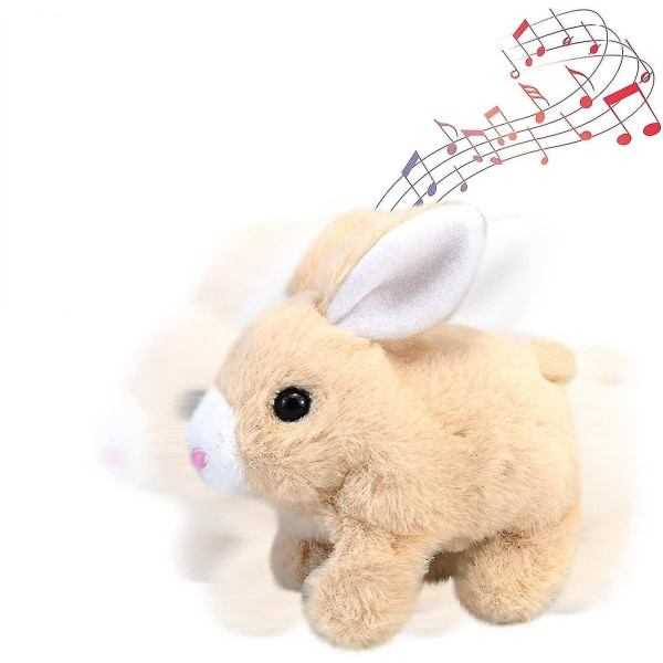 Elektronisk plysj kanin leke, interaktiv påskehare, lekende kanin som hopper rundt lager lyder vrikker på ørene Flerfarget valgfritt