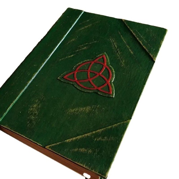 Shadow's Book Book Of Shadows Grønt skinn Mørk skygge Magisk bok Replikabok Luksus saueskinn Papirside Stor størrelse