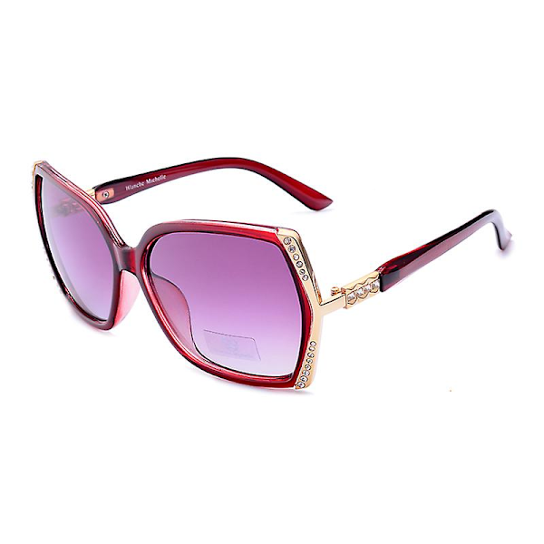 Blanche Michelle Högkvalitativa Överdimensionerade Polariserande Solglasögon Vuxen UV400 oculos de sol Gradient Körning Solglasögon Med Box（gradient röd）