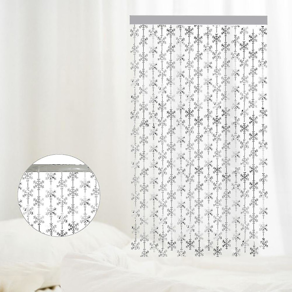 2 st Snowflake Foliefransgardiner Glittrande Metallisk Frans Fest (silver)