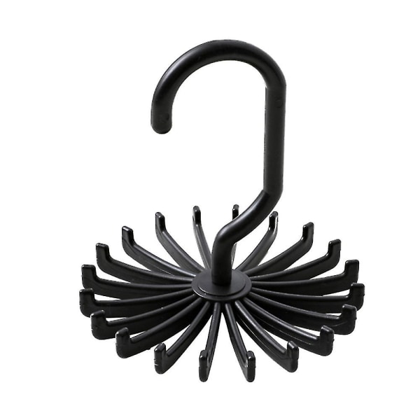 Justerbare dreibare kroker, roterbare og avtakbare minirunde plastsløyfe-skjerfholdere (svart) (1 stk)