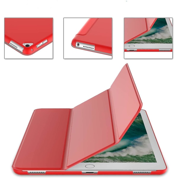 Beskyttelsesveske for iPad Pro 12,9 tommers deksel med blyantholder (RØD)