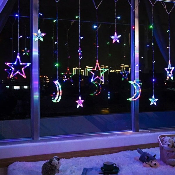 LED Strängljus Ramadan Dekoration 3,5 m Star Moon LED-Färgrik