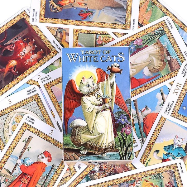 1 æske Tarot Of The White Cats Spillekort Tarot Family Party Brætspil 78 kort