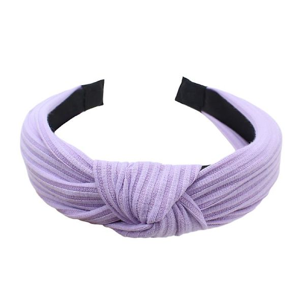 2 st (lila + grön) huvudbonads tyg stickad hårband med bred kant tvätt hår kort hårband mångsidig minimalistisk pressat hår huvudband hår tillbehör