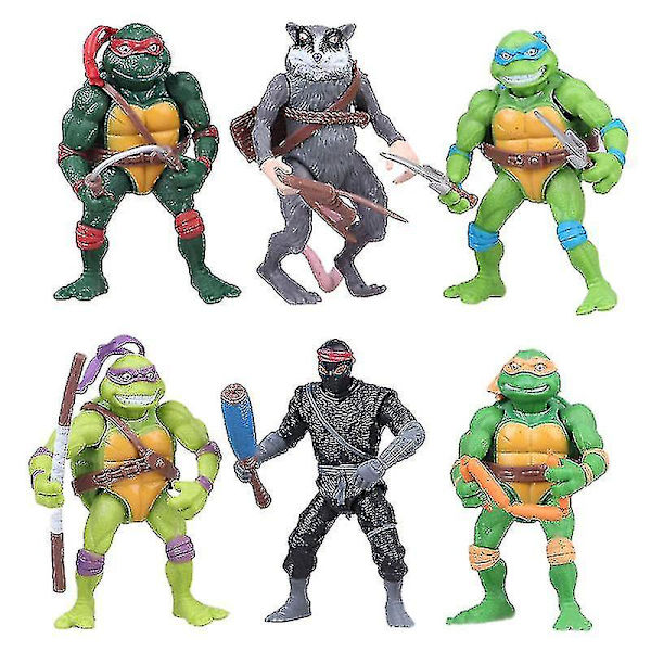 6 st Ninja Turtles Set Actionfigur Ninja Turtles Leksaksset Plast Leksaksfigur Samling