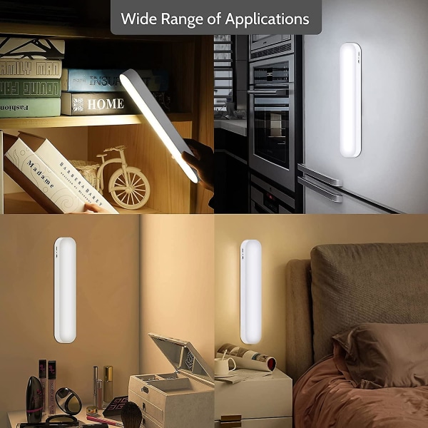 Led-garderobsljus, dimbara lampor under skåpet, sladdlösa stick-on-lampor, magnetisk nattlampa med uppladdningsbart batteri