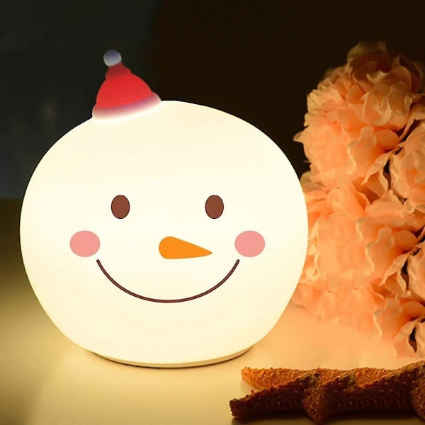 Christmas Snowman Night Light Led Lygter Rumpynt Tilbehør Bordlampe Farverig