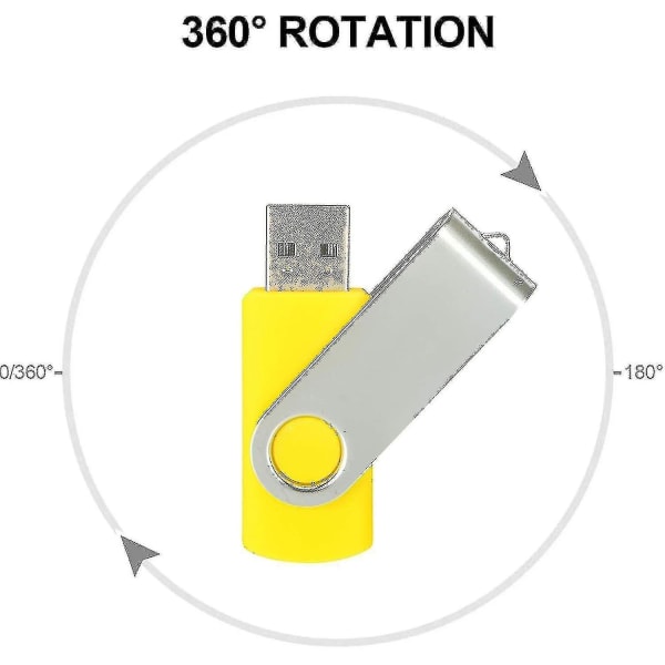 10-pack USB minnen USB 2.0 tumenhet Bulk-pack Snurrbar Memory Stick Vik lagring Jump Drive Zip Drive