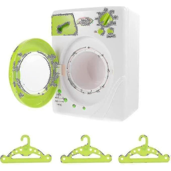 Barn Vaskemaskin Leker Med Micro Hangers Dukkehus Møbler Hvitevarer Leker Kjøkken Late leke Husleker