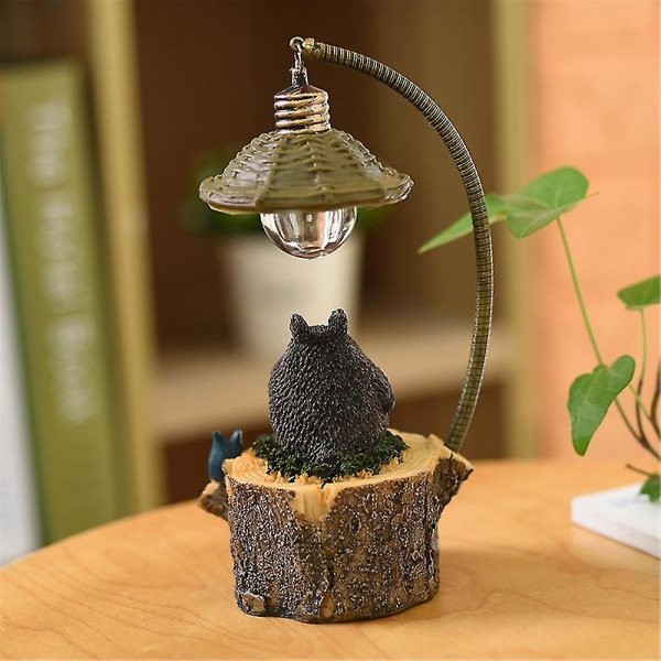 Totoro Mini Crafts Tecknad Nattlampa Lampa, Dekoration För Hem Skrivbord Trädgårdsdekorationer Present（B）