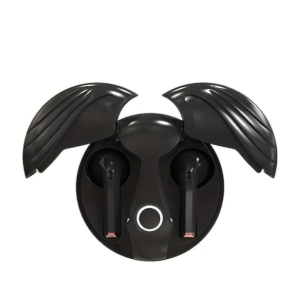 Angel Wings Inear Bluetooth Headset True Wireless Sports Black Technology Gaming Esports（svart）
