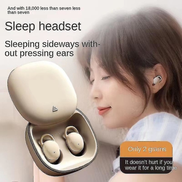 Sömnhörlurar Sömnhörlurar Lättaste lilla brusreducerande Tyst komfort Mini Sleepbuds Wireless Bluetooth 5.2 Flerfärgad tillval（Beige）