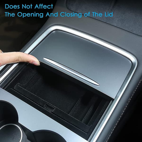 WABJTAM Tesla Model 3 2021 Version Center Console Storage Tray Interior Accessories Flocked Armrest Hidden Cubby Drawer Storage Box with Coin Holder a