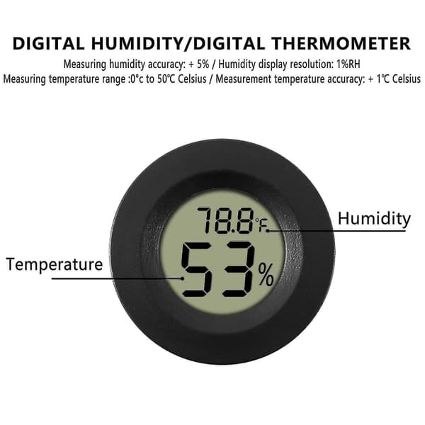 Digital LCD-skjerm 5-pakke hygrometer hygrometer hygrometer