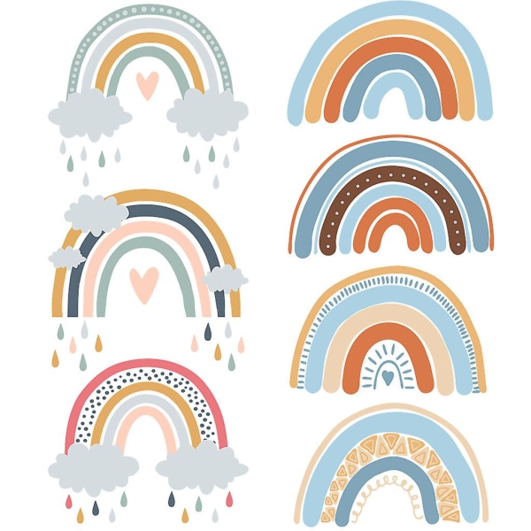 2st regnbågsväggklistermärke regnbåge PVC frostad väggdekal färg väggdekal sovrum och vardagsrum (F)