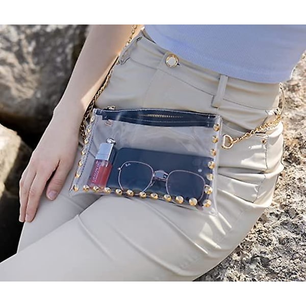 Pieni läpinäkyvä laukku crossbody-laukku läpinäkyvä käsilaukku läpinäkyvä PVC-laukku