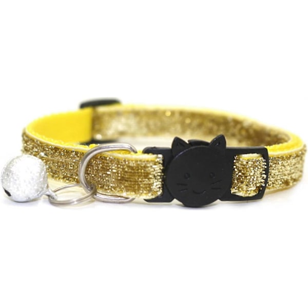 Kattglitterhalsband Bekvämt Justerbart Utomhus Halsband Gult