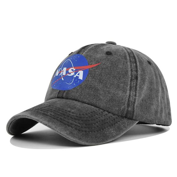 Europæisk og amerikansk NASA Graffiti-print Baseball Cap Farve Screen Printing Peaked Cap Lavet af Gammel Buet Skygge Hat Solhat Personlig Hat