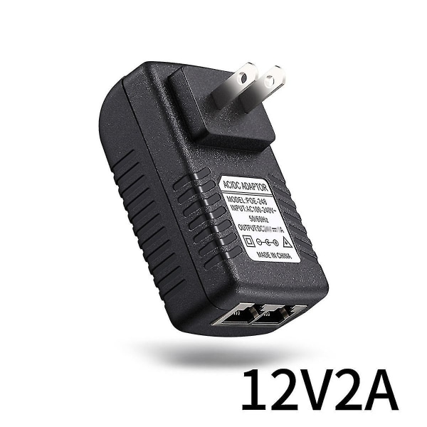 PoE-injektor strømforsyning for Ipc-kamera Dc24V 1A EU-plugg