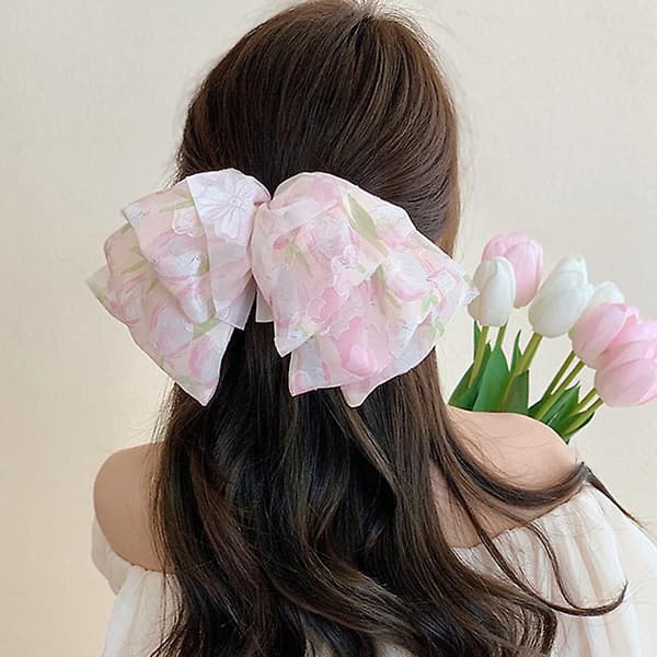 Rosa store blonde hårspenner for jenter