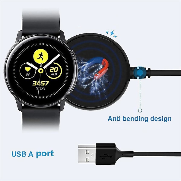 Passer til Samsung Galaxy Active 2 smartklokke ladebase watch6 5 trådløs lader