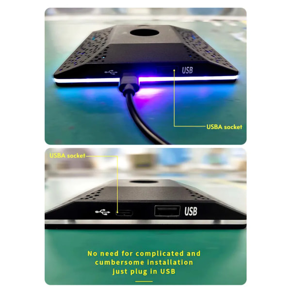 RGB-hörlursstativ, hörlursstativlampa med 7 ljuslägen, löstagbar hörlurshållare för bordspelsheadsethållare med dubbla USB portar
