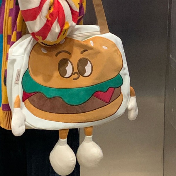 Oppbevaringspose Stor kapasitet håndveske burger Versa Tote Cute