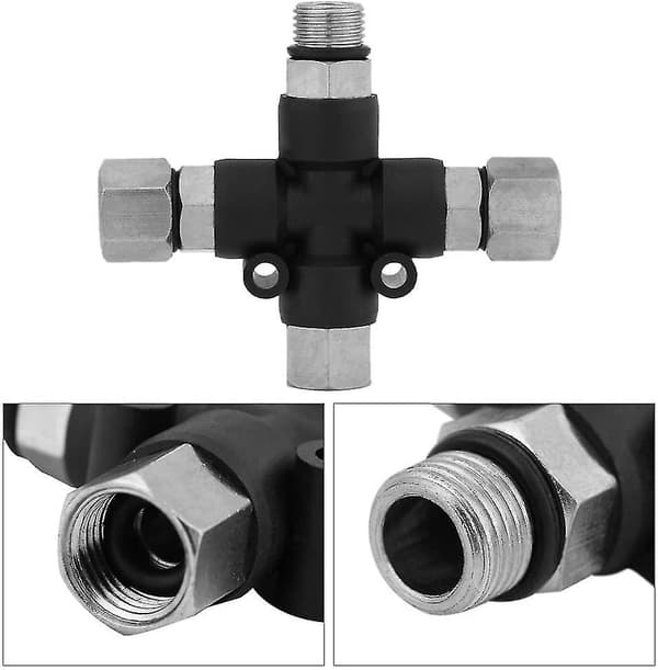 Airbrush-kompressor - 1/8\" Bsp 3-vägs splitterslangadapter