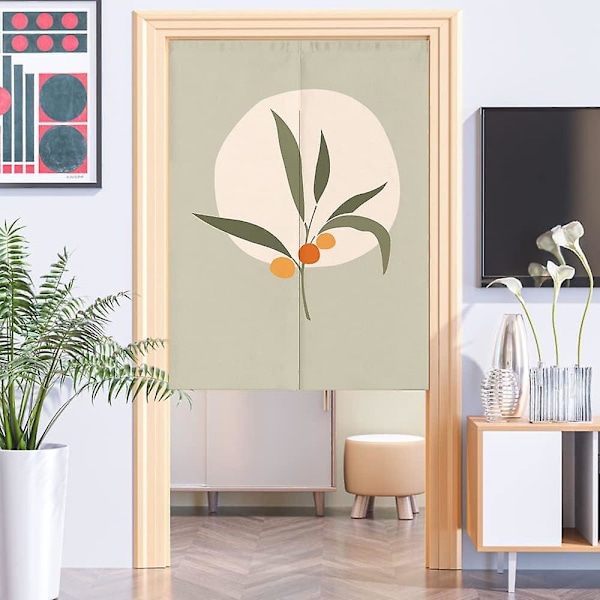 Morandi Abstrakt Dörrgardin Kikhålsfri Hushållsavskiljare Gardin Hålfri Sovrum Halvgardin Köksdörrgardin B70cm X H150cm