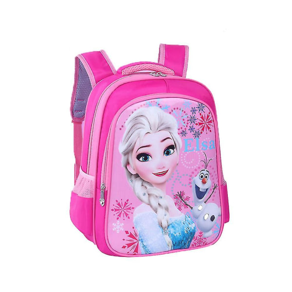 Lasten tytöt Frozen Elsa Print -reppu vetoketjullinen koululaukku Reppu_e (vaaleanpunainen)