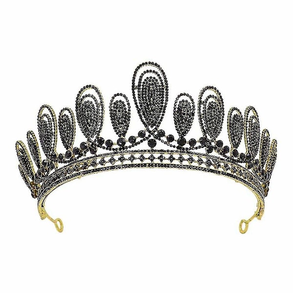 Kronor för kvinnor Rhinestone Vattendroppar Tiara Halloween Hårband Prinsessa Födelsedag Hårtillbehör