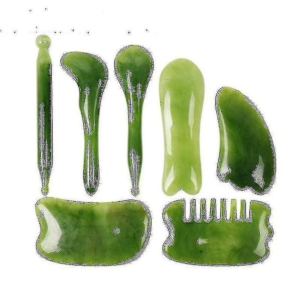 Gua Sha-skrapa, Naturlig Jade Sten Slimming Massager För Spa