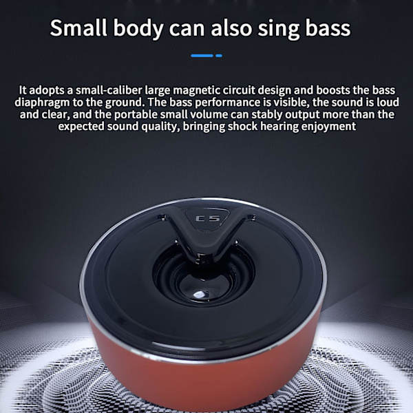 C5 Metall Bluetooth-högtalare Ring Trådlös Mini Aluminiumlegering Tung Bas Present