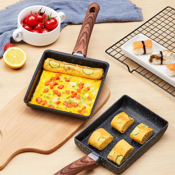 Japansk omelettpanna / omelettpanna / Tamago stekpanna / mini stekpanna /  fyrkantig non-stick omelettpanna (PFOA-fri) / 18*15*3,2 cm 164e | Fyndiq