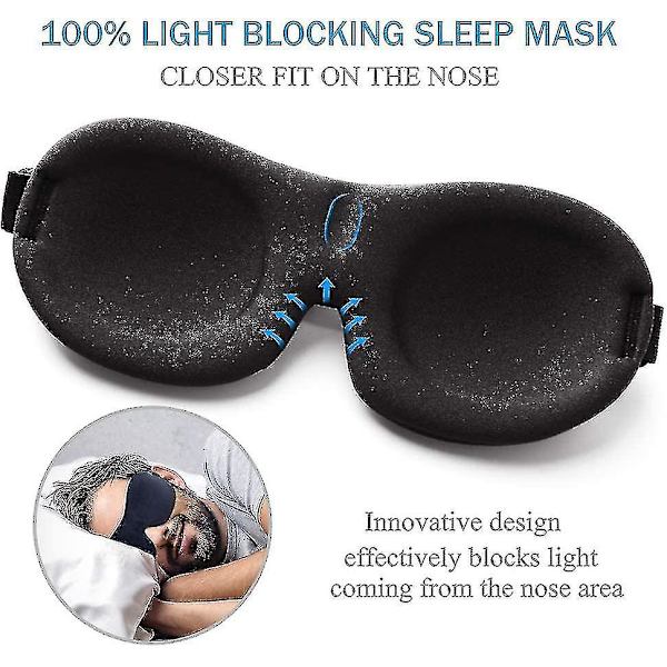 Sovmaske 3-pack, Uppgraderad 3D-formad 100% mörkläggningsögonmask för sömn med justerbar rem, bekväm & mjuk nattblind för kvinnor och män