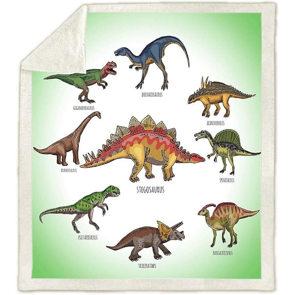 Dinosaurie Filt Mjuk Varm Jurassic Dinosaurie Mönster Tryckt Sherpa Filt För Pojkar Plysch Tecknad Solid Fleece Filt För Säng Soffa (50\"
