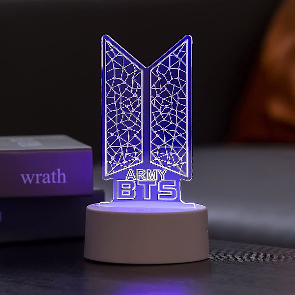 Kpop Bts Bangtan Boys 7 farver LED akryl natlys Børns sengeborde lamper Soveværelse Hjem værelse dekoration til hær fans gaver - Snngv