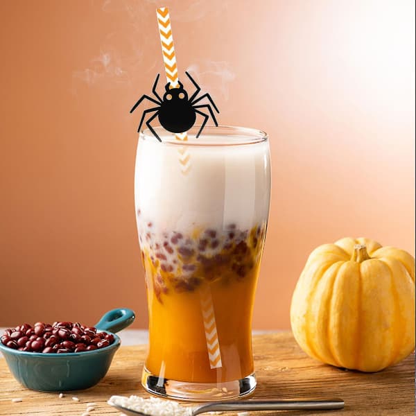 24x Halloween Spindel Pumpa Plugin Halloween Dekorativt Halm