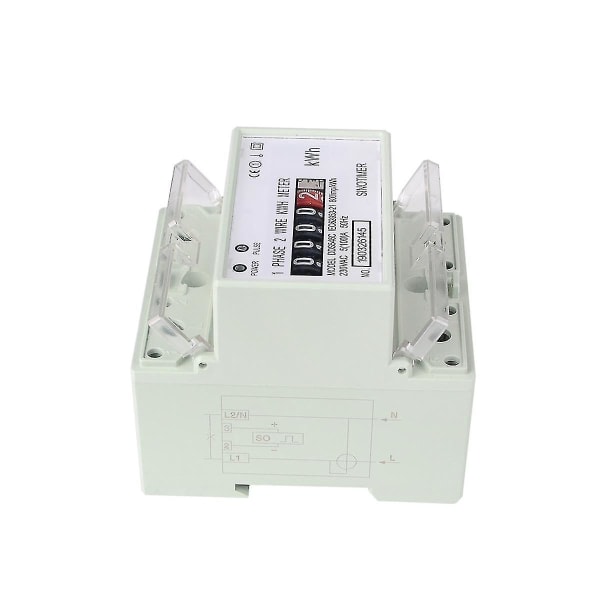 Elektrisk Enfase To-leder AC 220V 100A Energimåler KWh Teller Forbruk Analog Elektrisitet
