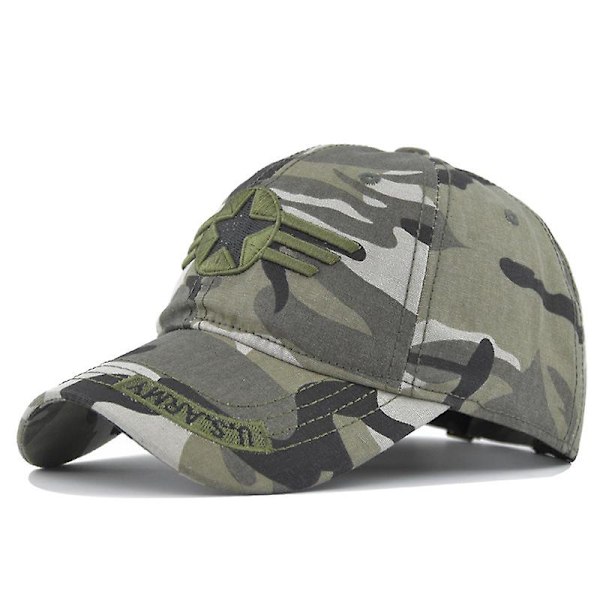 Hot-selling Bjergbestigning Hat Taktisk Camouflage Baseball Cap Broderi Femspidset Stjerne Camouflage Cap Forår Og Efterår Solskygge Cap