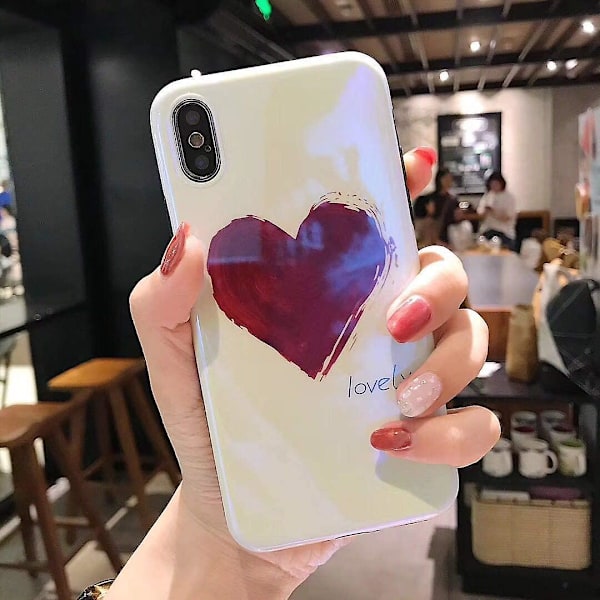 Telefonfodral Kompatibelt Med Iphone Xr, Elegant Vacker Röd Hjärtmönster Blank Yta Skyddsfodral Mjuk Tpu 360 Grader Bra Skydd - Stort Röd Hjärta