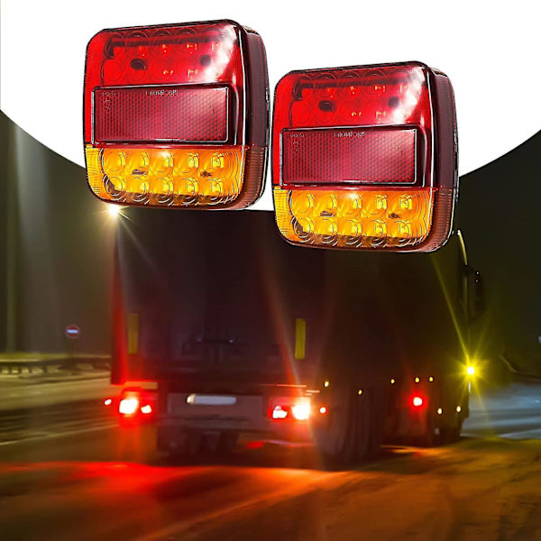 Caravan Baglygte - 12v Led Baglygte Til Lastbiler Og Trailere (pakke Med 2x)