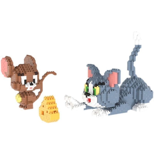 Byg kreative dekorationer med mikropartikelbyggeklodser til kat og mus - Sjovt pædagogisk legetøj til børn! , Halloween/takkefest/julegave